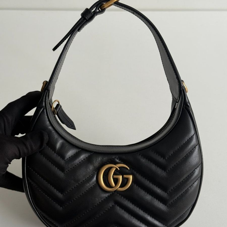 99新🆕 Gucci 古馳 GG Marmont 半月形肩背包-7