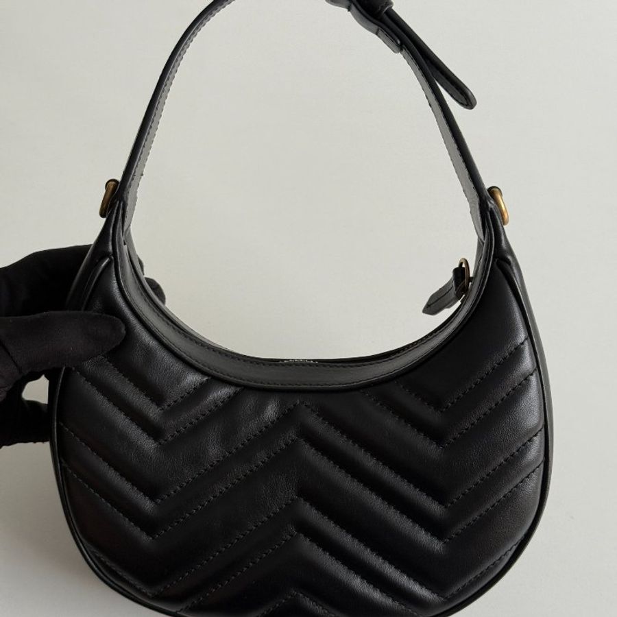 99新🆕 Gucci 古馳 GG Marmont 半月形肩背包-14