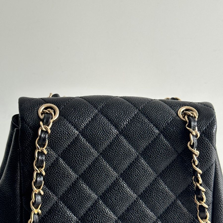99新🆕 Chanel 香奈兒 Duma 中號 黑色金釦-10