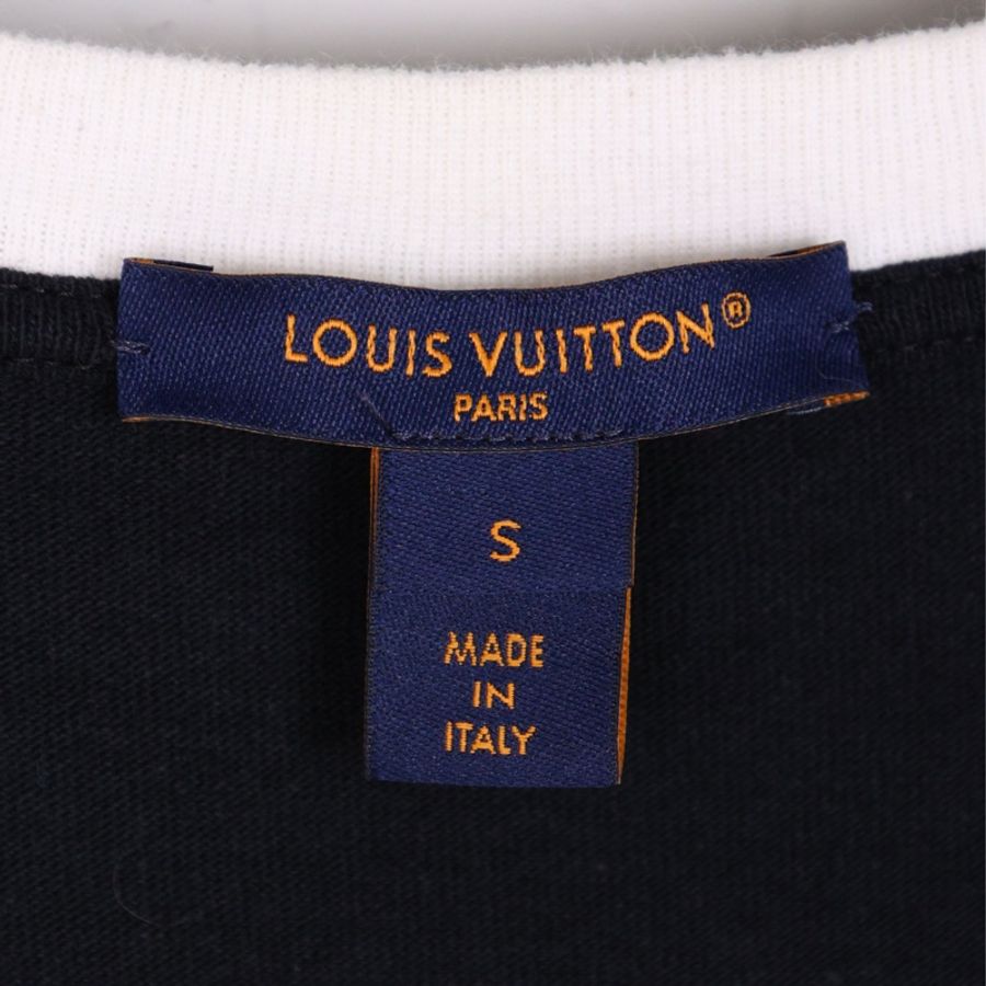 LV 黑白撞色金色链条滚边短袖上衣外套-12