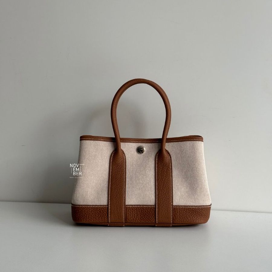 全新🆕 全配有購證🙌🏻 Hermès 愛馬仕 Mini Garden Party 金棕-0