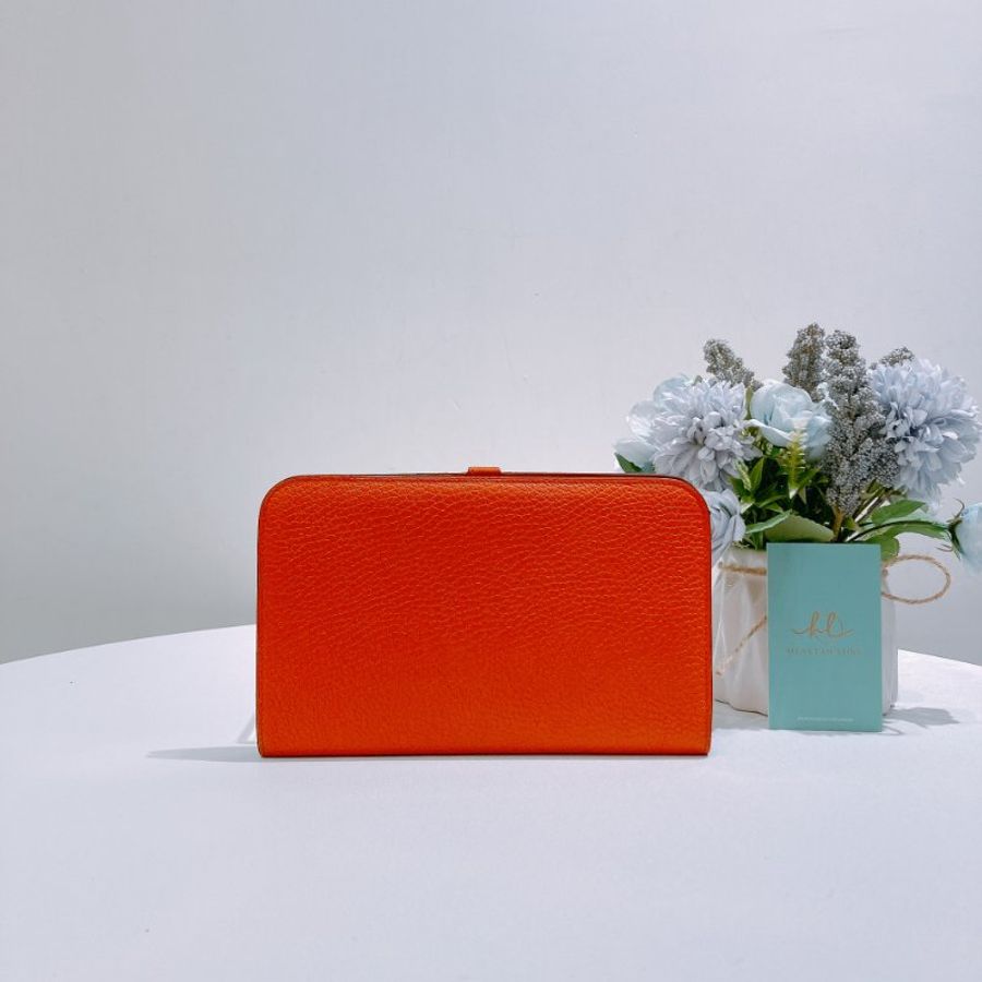 TW4894 Hermes 愛馬仕 絕版長款皮具 愛馬仕橙 附帶小散錢包 Dogon Duo Wallet Togo Orange x PHW #Square O-1
