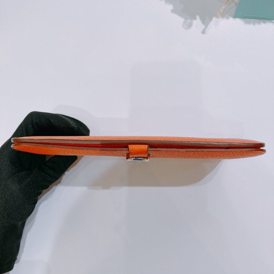 TW4894 Hermes 愛馬仕 絕版長款皮具 愛馬仕橙 附帶小散錢包 Dogon Duo Wallet Togo Orange x PHW #Square O-3