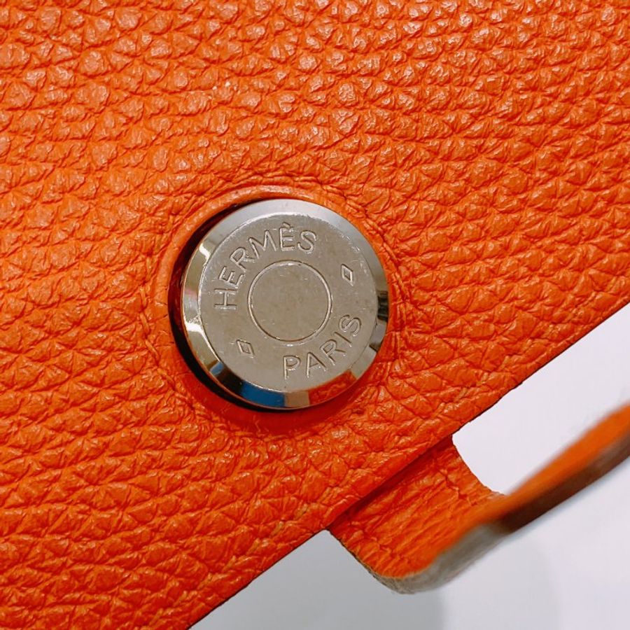 TW4894 Hermes 愛馬仕 絕版長款皮具 愛馬仕橙 附帶小散錢包 Dogon Duo Wallet Togo Orange x PHW #Square O-10