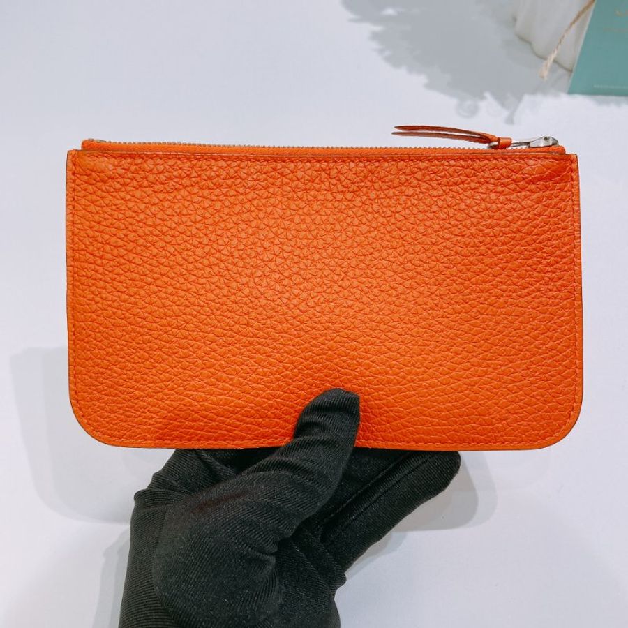 TW4894 Hermes 愛馬仕 絕版長款皮具 愛馬仕橙 附帶小散錢包 Dogon Duo Wallet Togo Orange x PHW #Square O-17