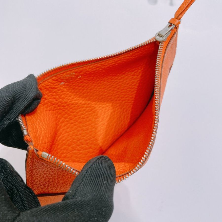 TW4894 Hermes 愛馬仕 絕版長款皮具 愛馬仕橙 附帶小散錢包 Dogon Duo Wallet Togo Orange x PHW #Square O-21