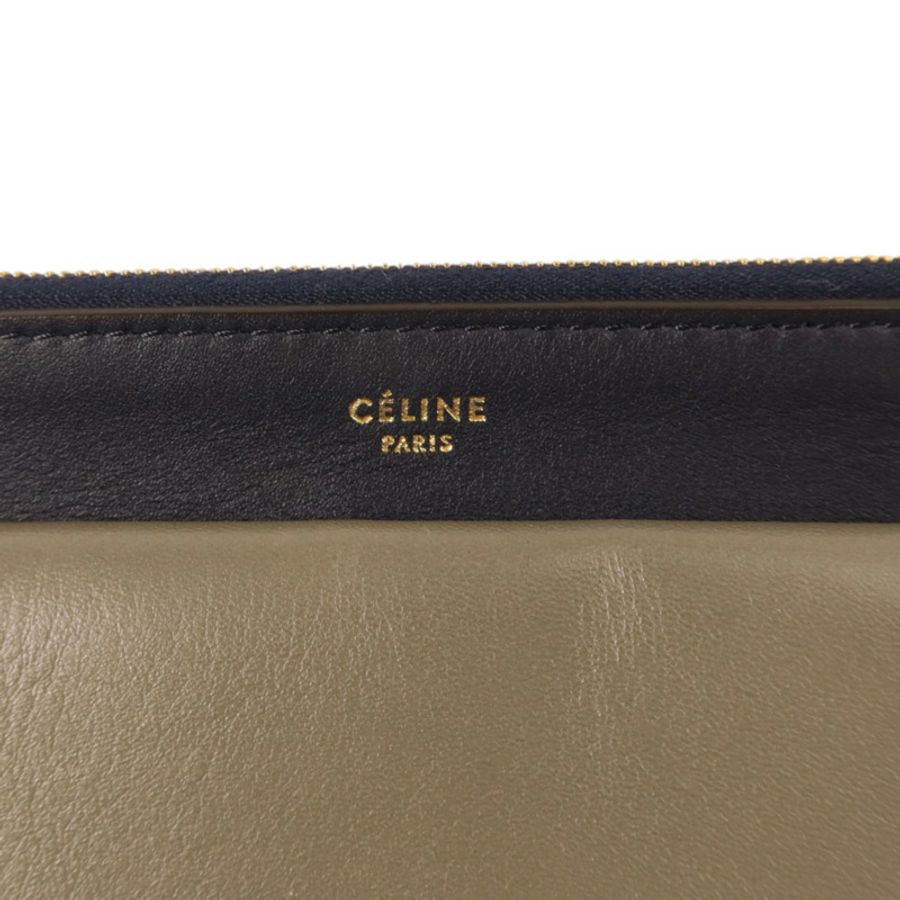 CELINE 牛皮皮革Clutch Bag金扣手拿包-5