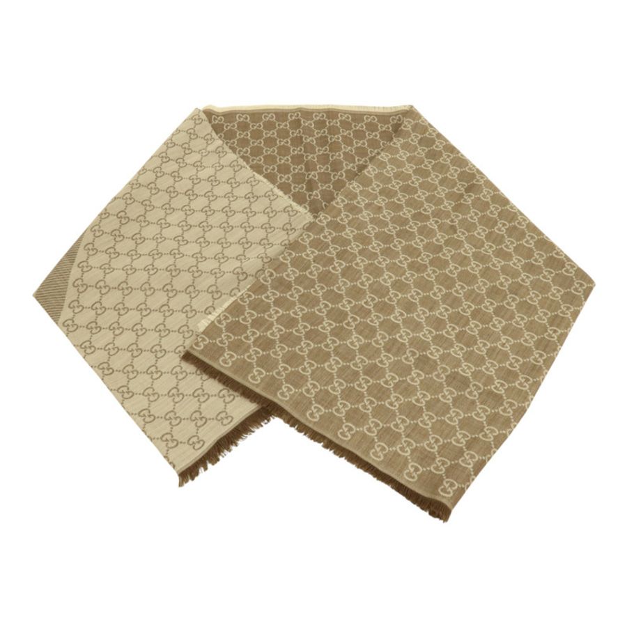 GUCCI 羊毛/絲質Scarf 140x140cm絲巾-4
