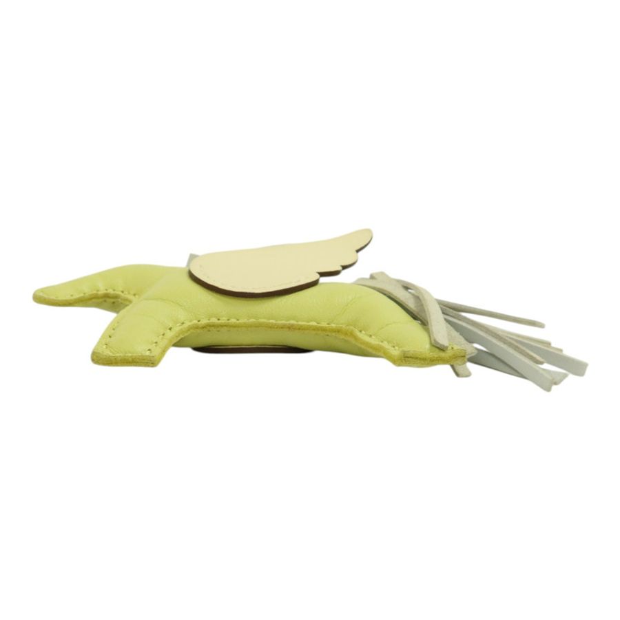 HERMES Milo皮革Redeo Pegase PM掛飾Jaune Bourgeon/Brume/Nata-2