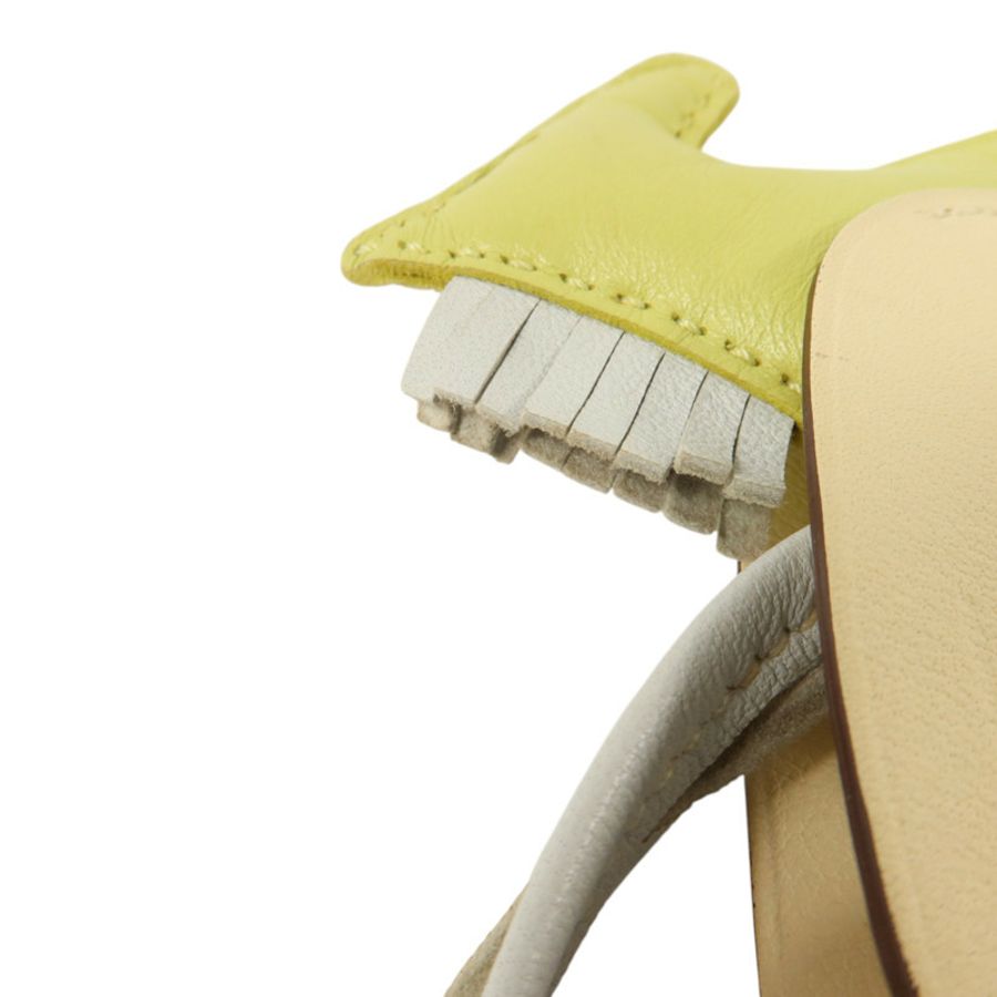 HERMES Milo皮革Redeo Pegase PM掛飾Jaune Bourgeon/Brume/Nata-3