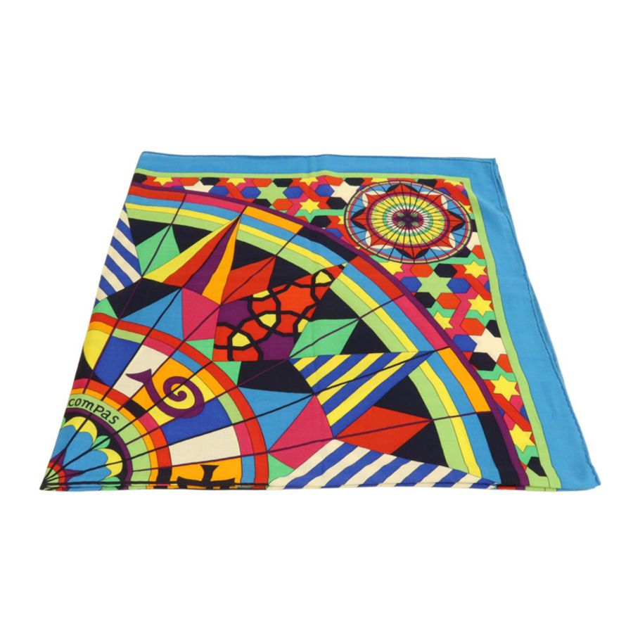 HERMES 羊絨/絲質Scarf 140x140cm絲巾-1