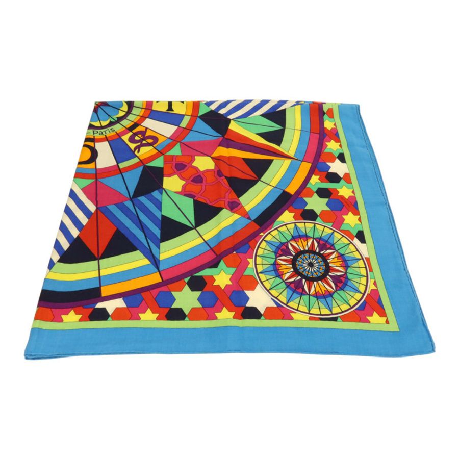 HERMES 羊絨/絲質Scarf 140x140cm絲巾-3