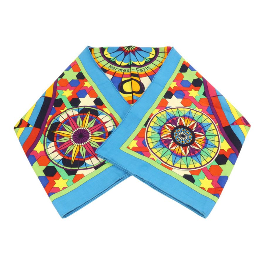 HERMES 羊絨/絲質Scarf 140x140cm絲巾-4