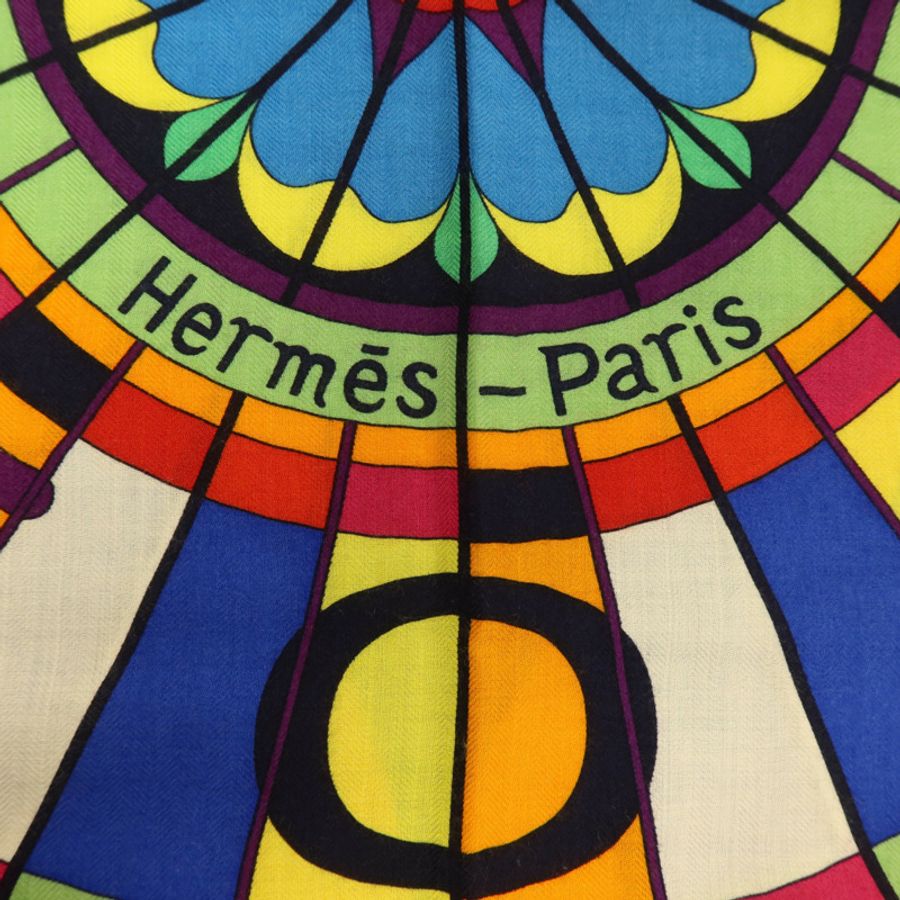 HERMES 羊絨/絲質Scarf 140x140cm絲巾-5
