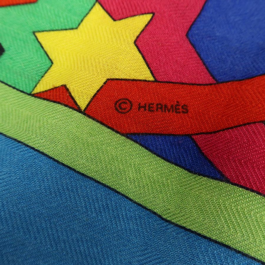 HERMES 羊絨/絲質Scarf 140x140cm絲巾-6