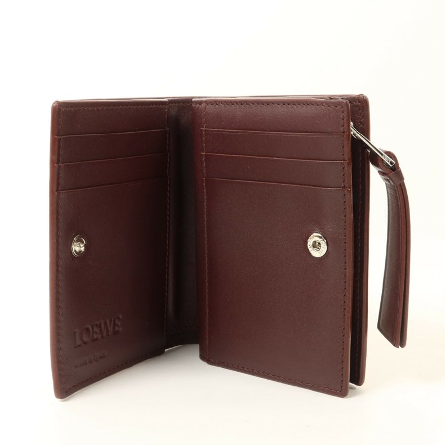 LOEWE 牛皮皮革Puzzle Slim Compact Wallet錢包-4