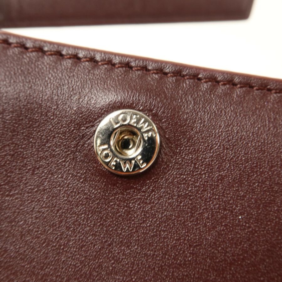 LOEWE 牛皮皮革Puzzle Slim Compact Wallet錢包-5