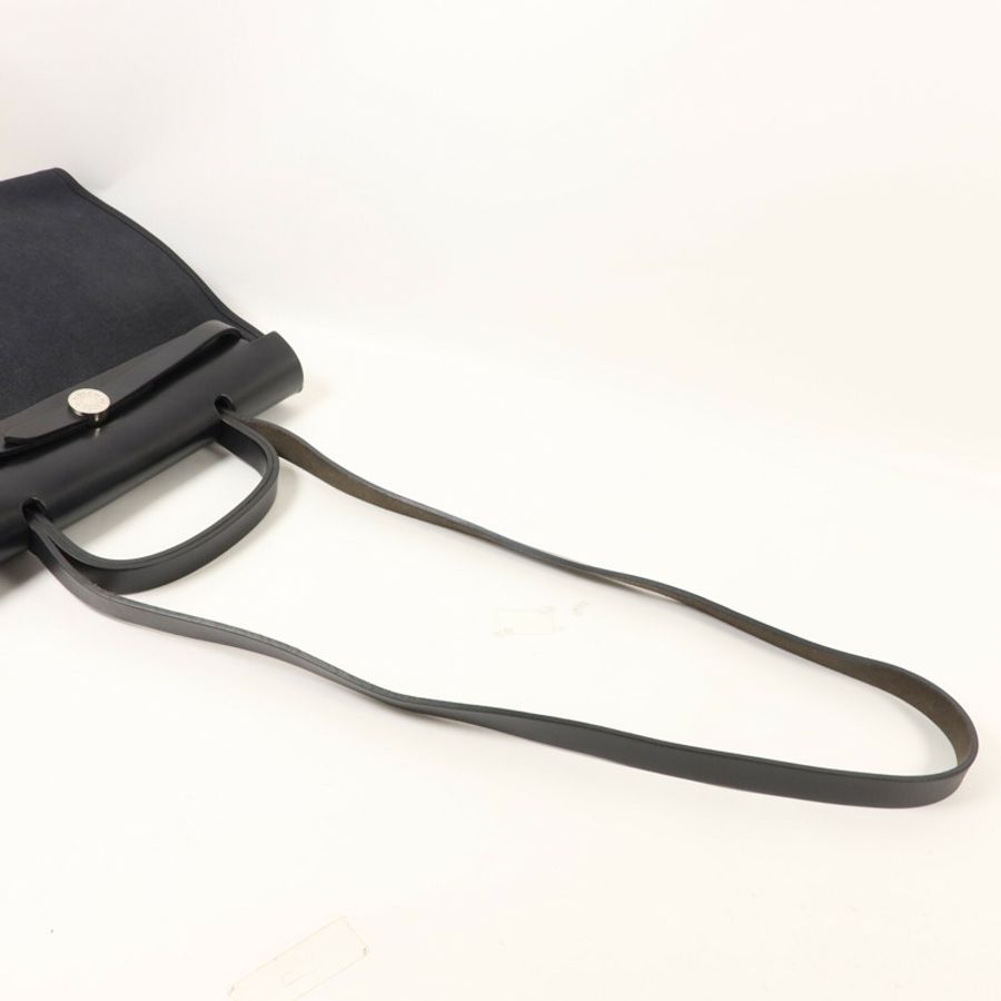 HERMES 帆布Herbag PM手挽肩背兩用袋Noir-7