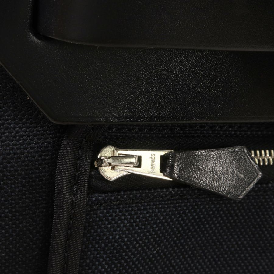 HERMES 帆布Herbag PM手挽肩背兩用袋Noir-8