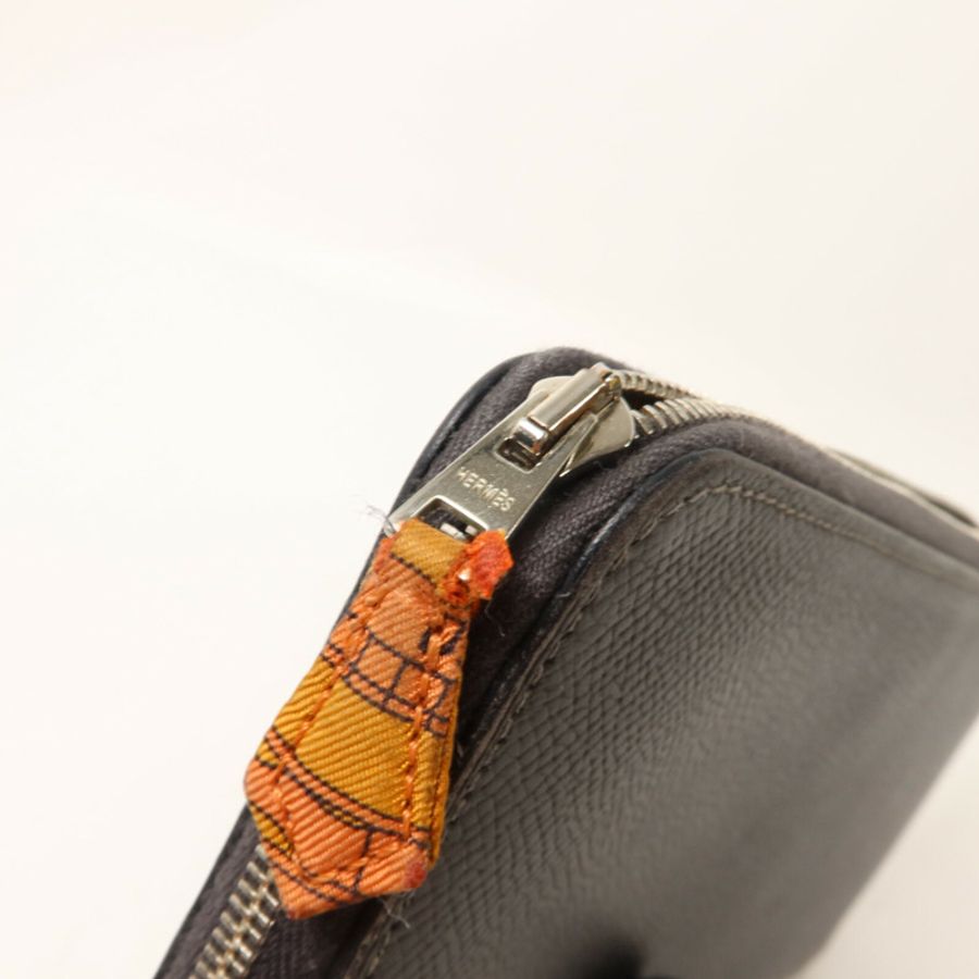 HERMES Epsom皮革Silk In Long Wallet長錢包Etain-8