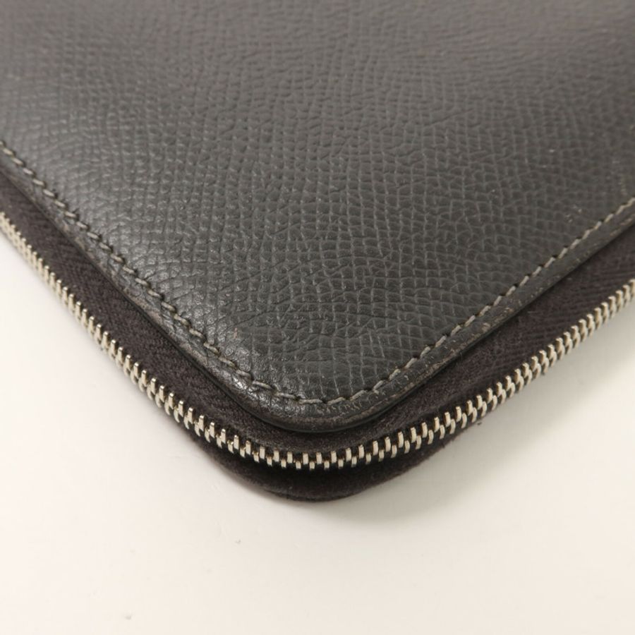 HERMES Epsom皮革Silk In Long Wallet長錢包Etain-11