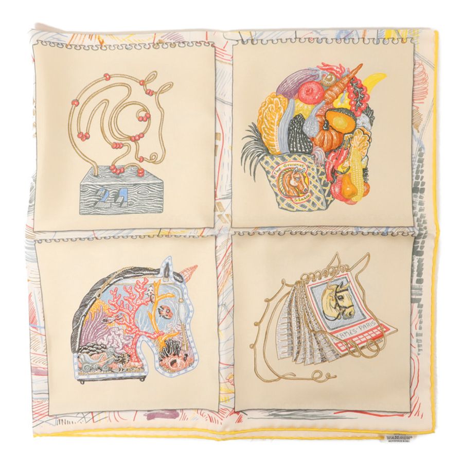 HERMES 絲質Scarf絲巾-4