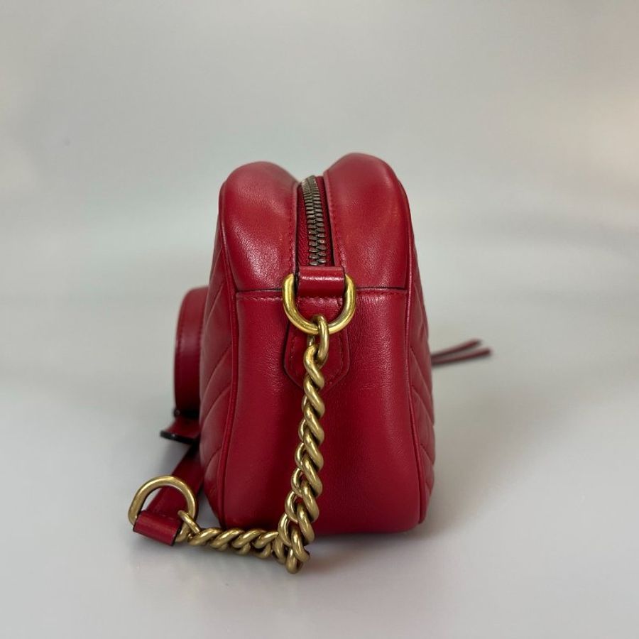 GUCCI 447632紅Marmont相機包 24CM-3