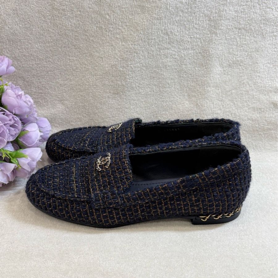 香奈兒CHANEL 粗花呢樂福鞋 36.5碼-1