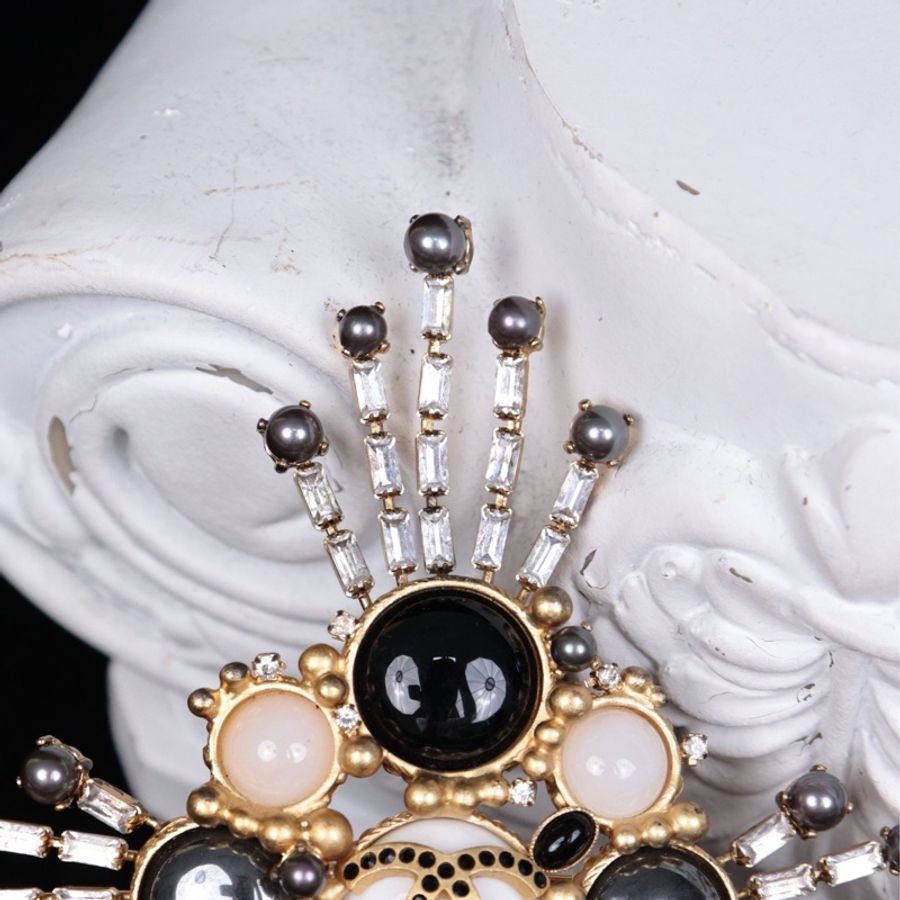 Chanel  01年重工琉璃方钻星芒胸针-6