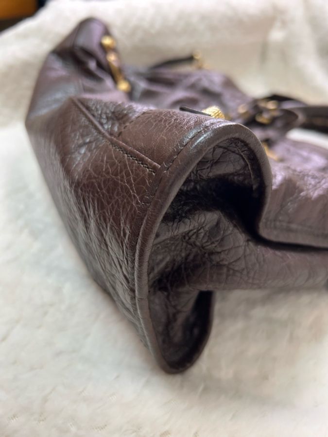 Balenciaga 棕色金釦CITY系列機車包(中號)-9