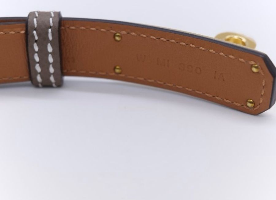 HERMES KELLY 18 ETOUPE /愛馬仕腰帶(大象灰金扣)-2