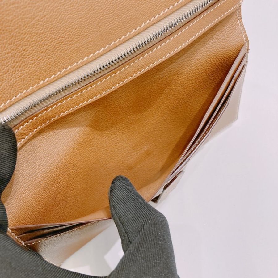 TW4895  Hermes 愛馬仕 蜥蜴皮長款錢包 Bearn Long Wallet Lizard Skin Brown x PHW #Square I-16