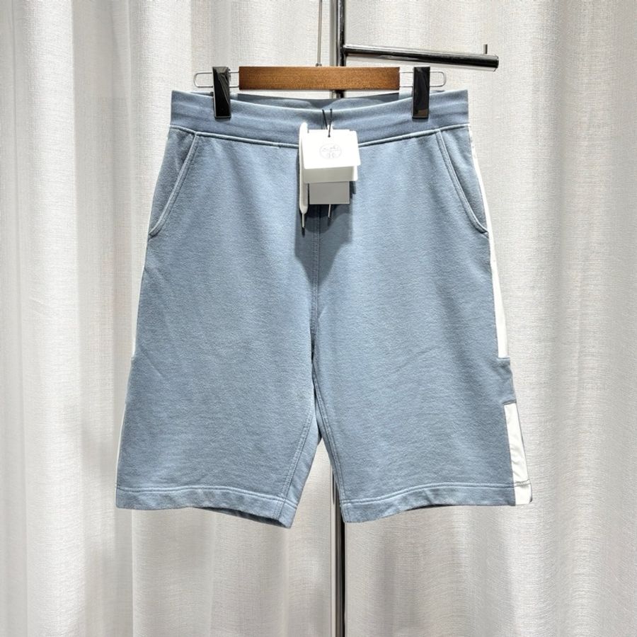 Hermes 愛馬仕 短褲shorts 撞色拼接條 藍灰色-0