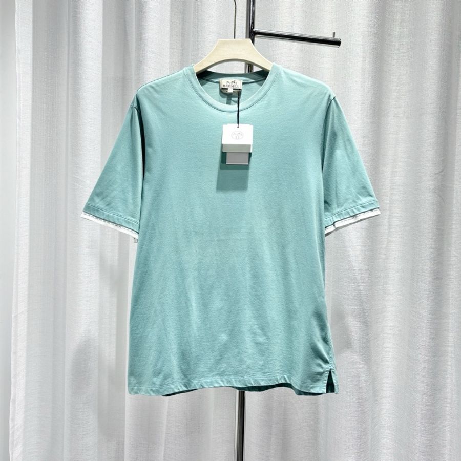 Hermes 愛馬仕 拼接短袖tee T恤 L碼 綠色-0