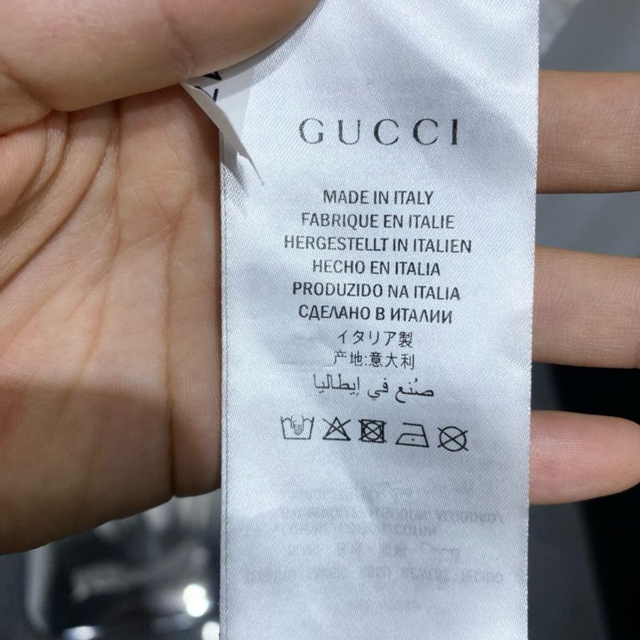 GUCCI古馳 短袖tee T恤 S碼 字母印花Logo 雙G紅綠條紋腰帶 白色-3