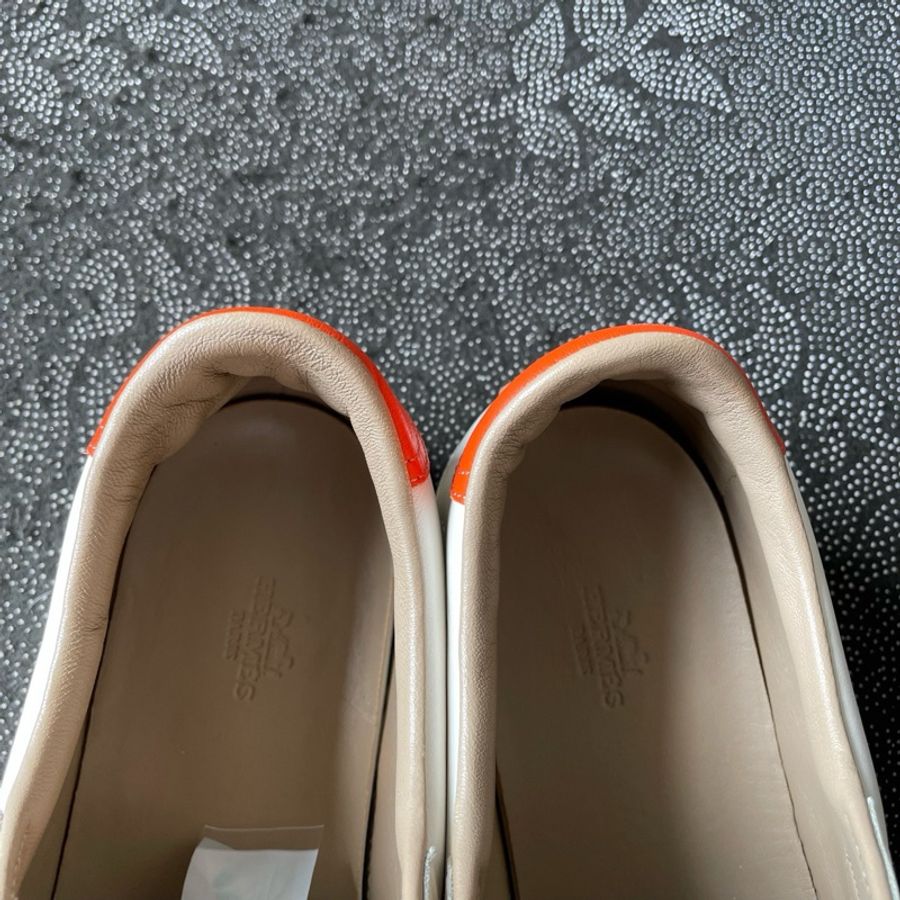 愛馬仕白橙板鞋 44碼 98新-5