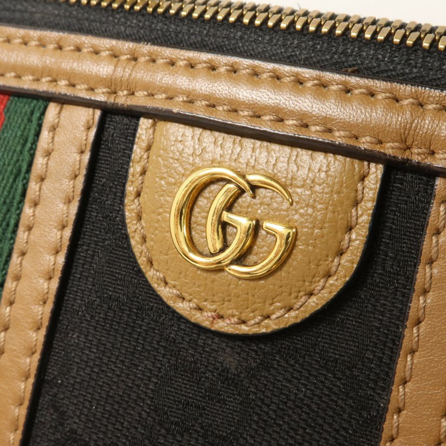 GUCCI 帆布/牛皮皮革Bauletto Medium Top手挽肩背兩用袋-10