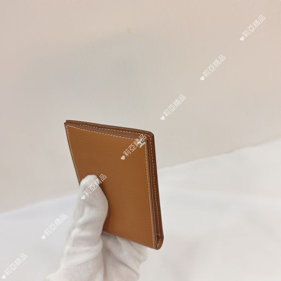 莉亞精品♡ Hermes 金棕色卡包 #B刻 二手美品-8