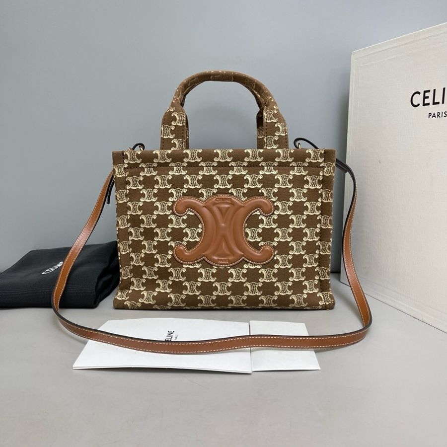 Celine Cabas Thais 老花帆布托特包 焦糖色-0