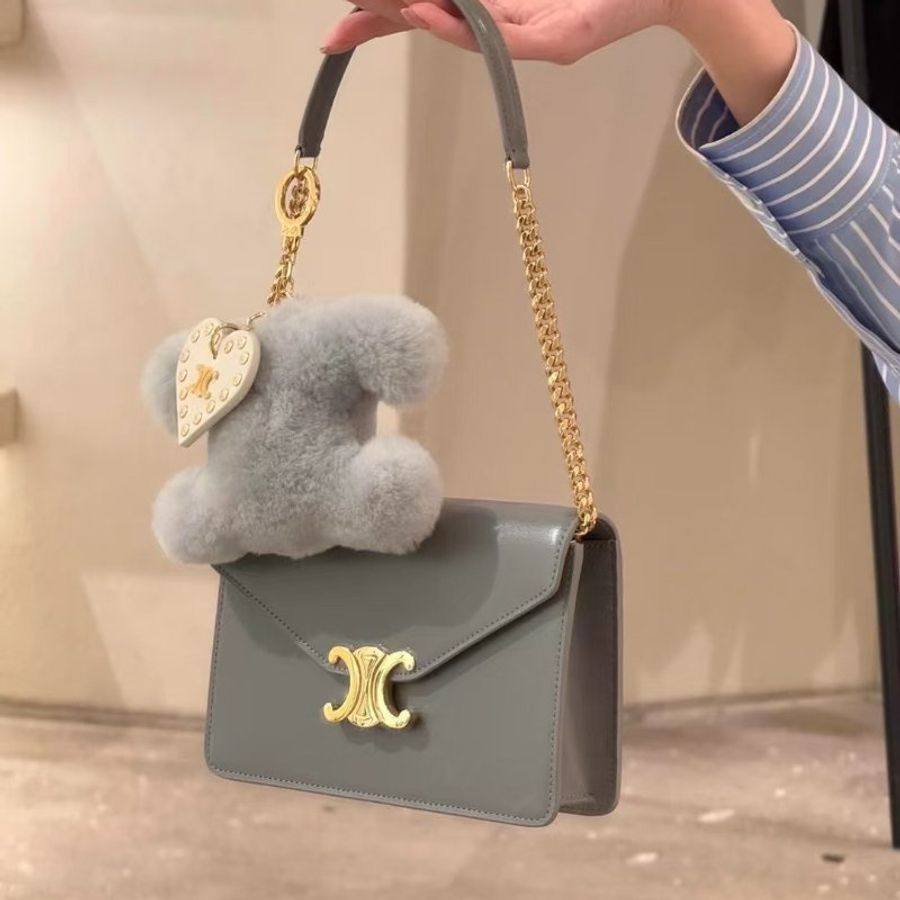 🏷Celine 瑟琳．Margo 凱旋門WOC 季節限定 Green Clay 灰綠色-10