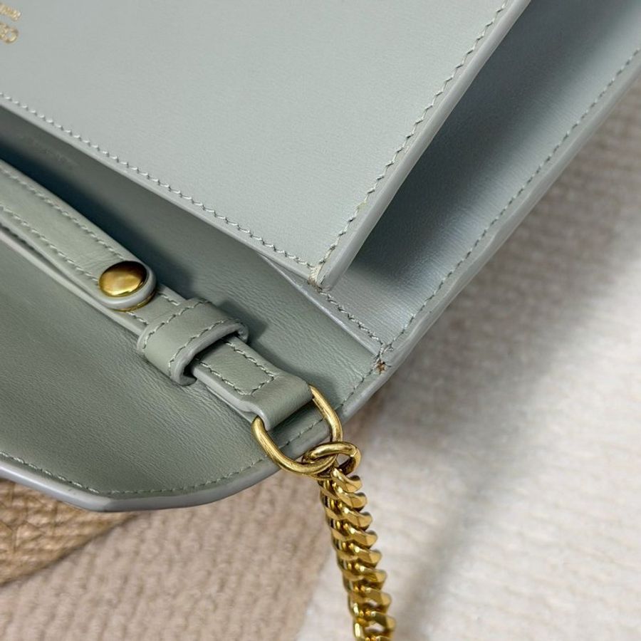 🏷Celine 瑟琳．Margo 凱旋門WOC 季節限定 Green Clay 灰綠色-24