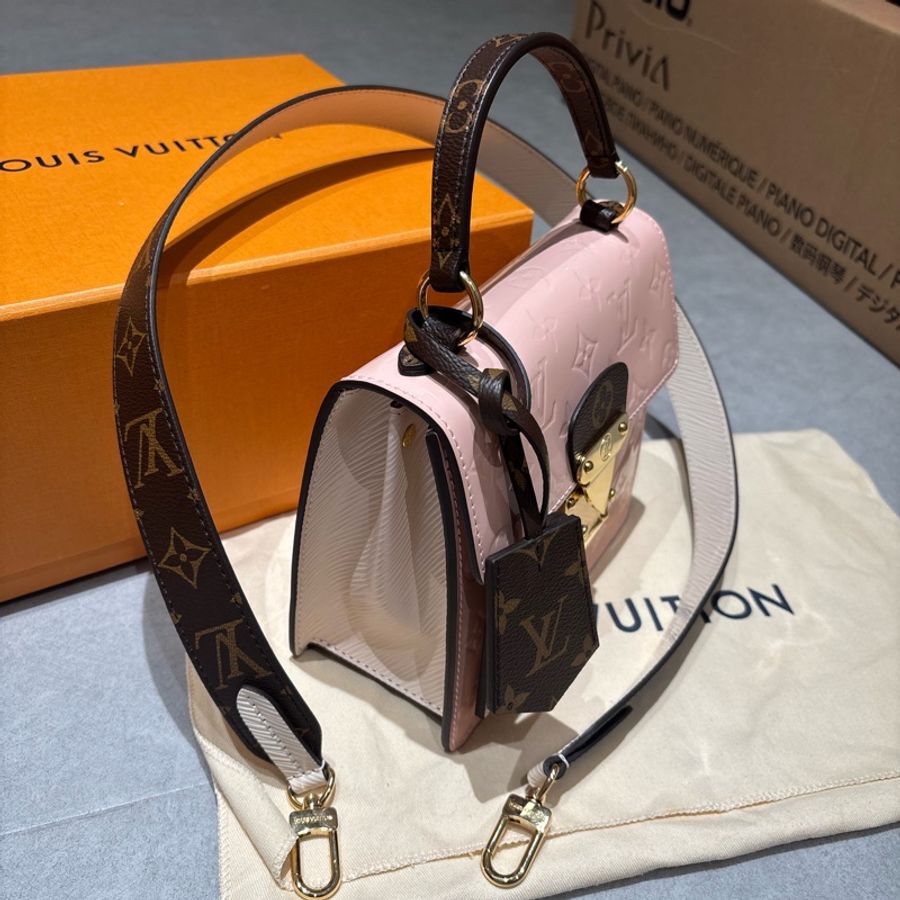 LOUIS VUITTON 路易威登 粉色漆皮 原花 Spring Street肩背包-3