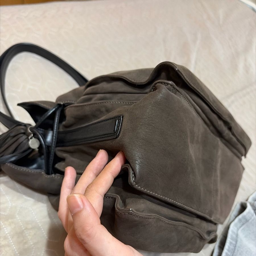 復古深棕色 福袋包 流蘇包-8