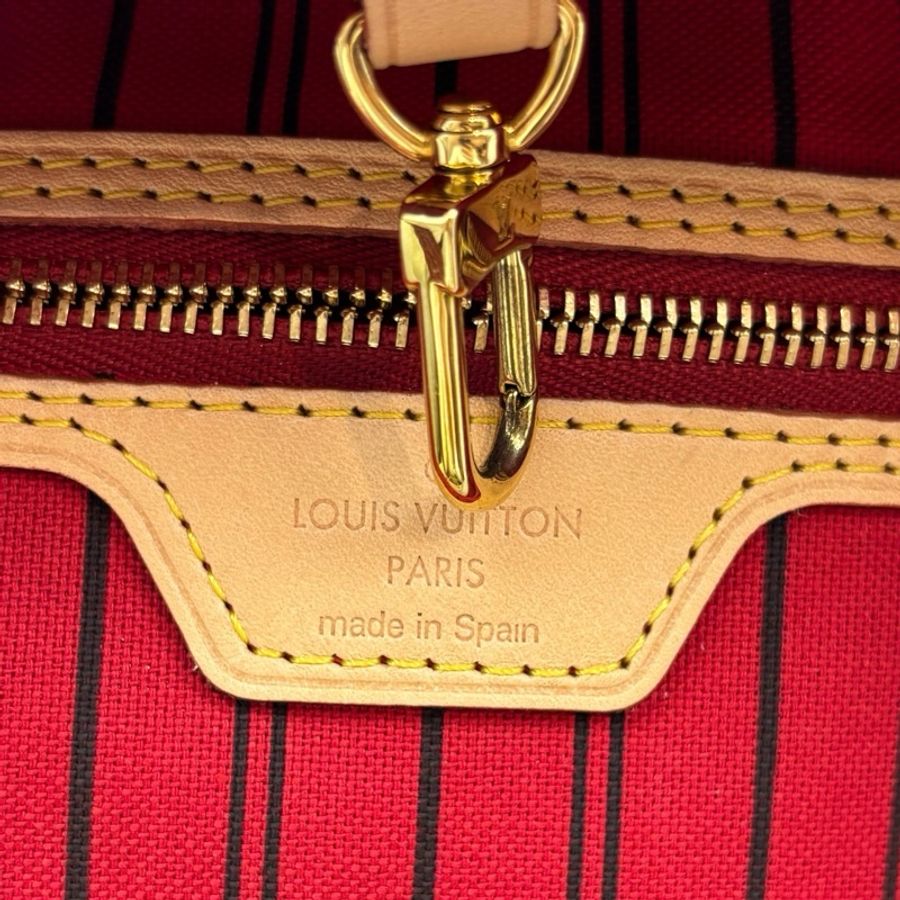 Louis Vuitton路易威登NEVERFULL中號購物袋子母包單肩包托特包 紅色內里-8