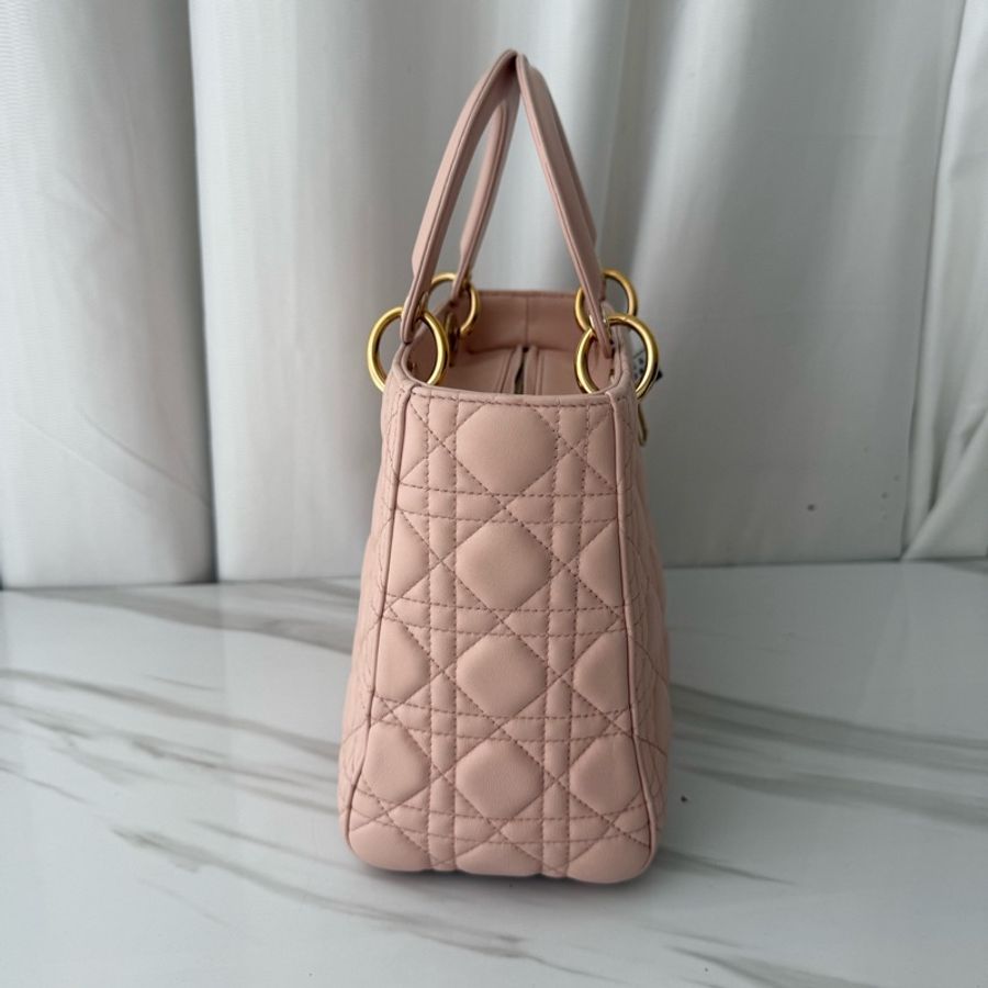 迪奧 Dior 五格粉色 羊皮 戴妃包 13年 整包護理。-3