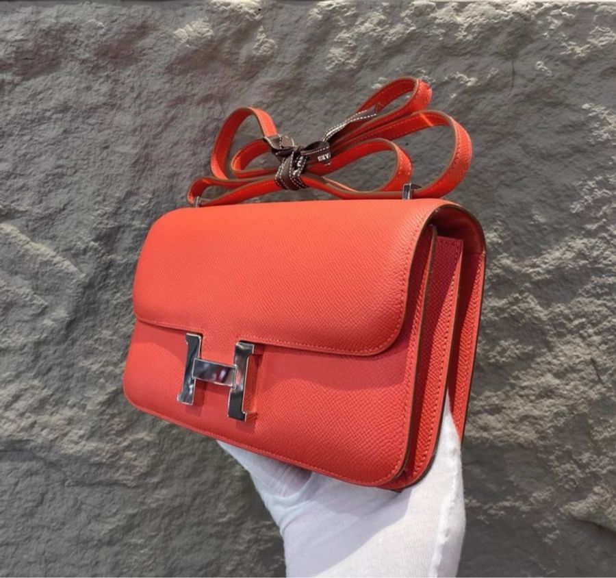99新 Hermes 愛馬仕 Constance 康康elan 紅色 P刻 附件塵袋-2