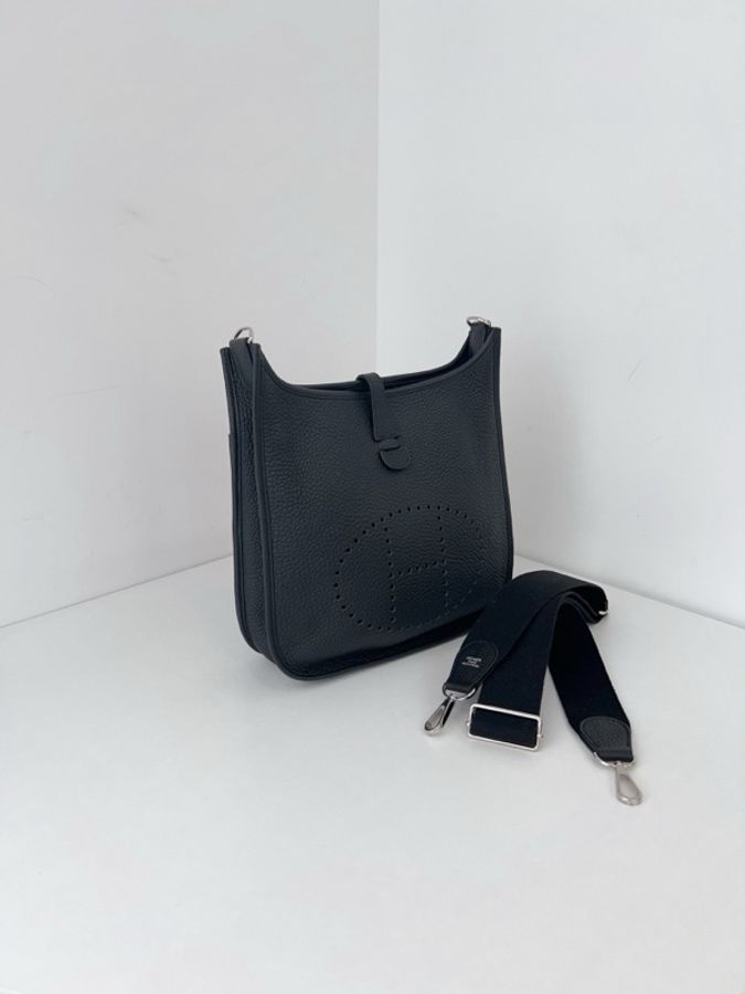 Hermes 愛馬仕 黑銀 evelyne29-1
