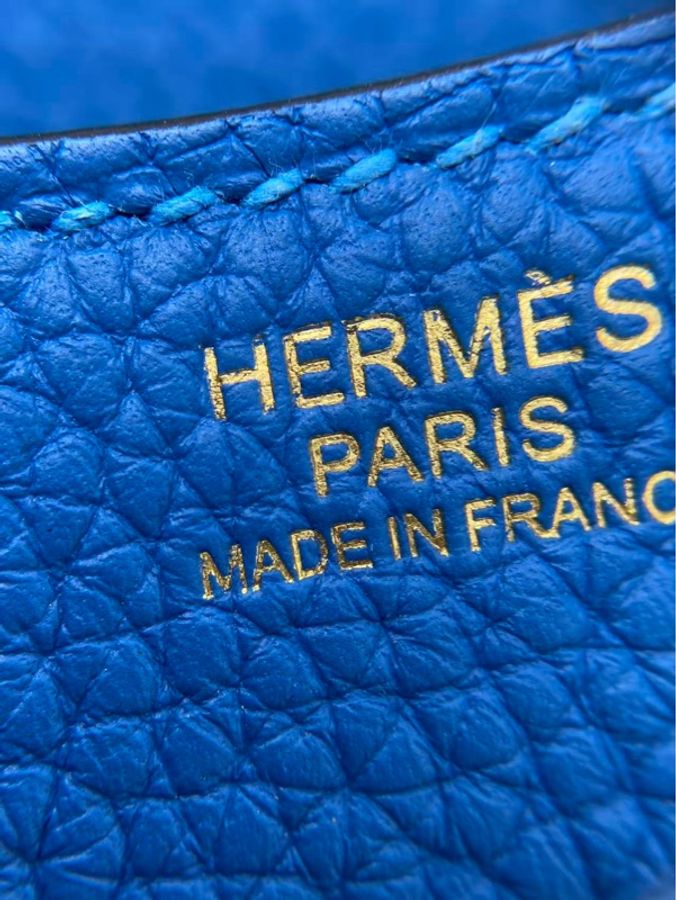 愛馬仕 Hermes birkin30 金扣 坦桑尼克藍 Togo皮 D刻 手提包👜-7