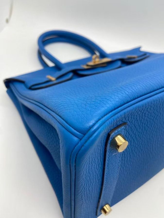 愛馬仕 Hermes birkin30 金扣 坦桑尼克藍 Togo皮 D刻 手提包👜-10