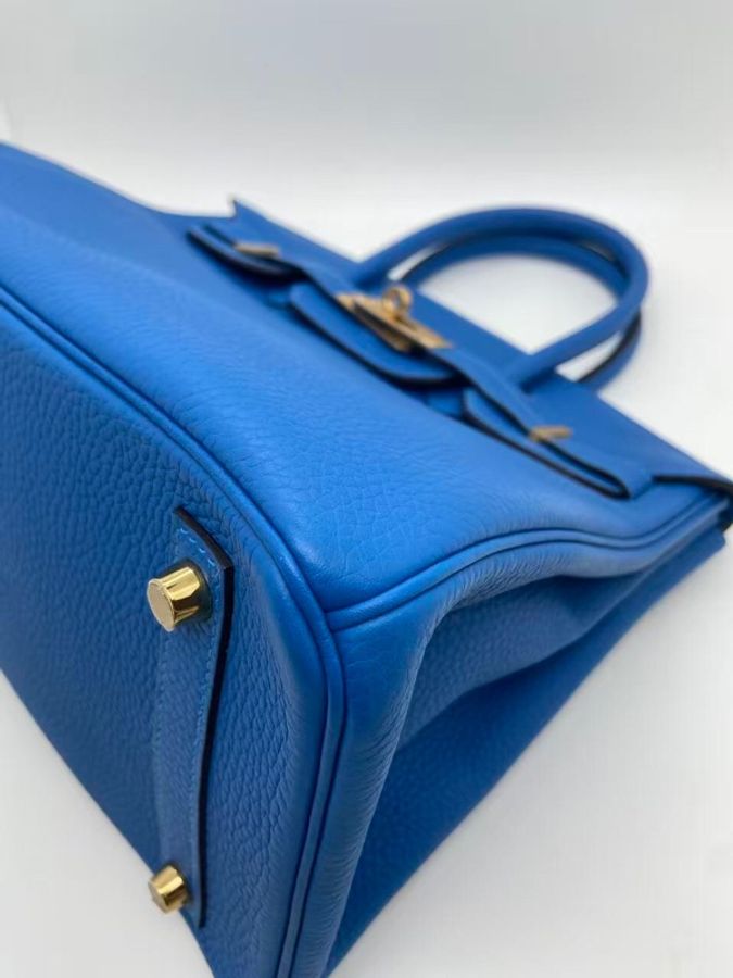 愛馬仕 Hermes birkin30 金扣 坦桑尼克藍 Togo皮 D刻 手提包👜-11